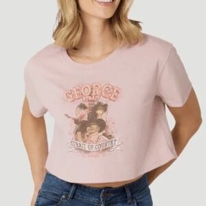 Wrangler George Strait Strait Up Country Crop Top T-Shirt‎ Womens Tee XXL